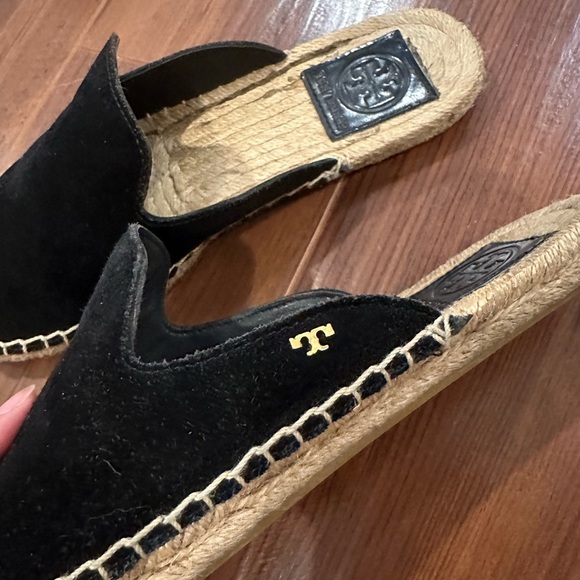 Tory Burch black espadrille slides - Picture 7 of 8
